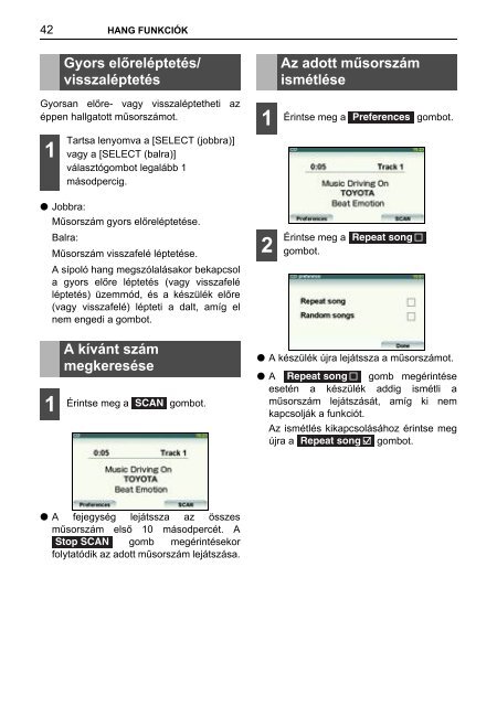 Toyota TNS410 - PZ420-E0333-HU - TNS410 - mode d'emploi