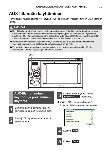 Toyota TNS410 - PZ420-E0333-FI - TNS410 - mode d'emploi