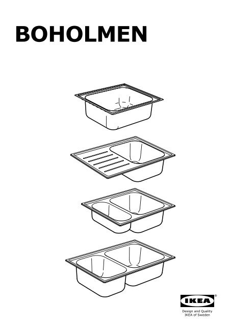 Ikea BOHOLMEN lavello da incasso a 1 vasca 1/2 - 90114219 - Istruzioni di montaggio