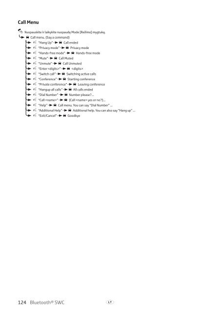 Toyota Bluetooth SWC - PZ420-T0290-BE - Bluetooth SWC (English Russian Lithuanian Latvian Estonian) - mode d'emploi