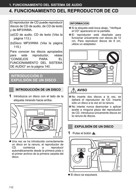 Toyota Toyota Touch &amp;amp; Go - PZ490-00331-*0 - Toyota Touch &amp; Go - Toyota Touch &amp; Go Plus - Spanish - mode d'emploi