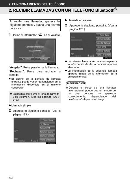 Toyota Toyota Touch &amp;amp; Go - PZ490-00331-*0 - Toyota Touch &amp; Go - Toyota Touch &amp; Go Plus - Spanish - mode d'emploi