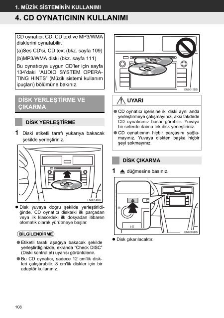 Toyota Toyota Touch &amp;amp; Go - PZ490-00331-*0 - Toyota Touch &amp; Go - Toyota Touch &amp; Go Plus - Turkish - mode d'emploi