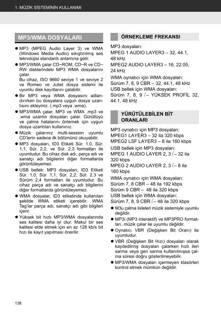 Toyota Toyota Touch &amp;amp; Go - PZ490-00331-*0 - Toyota Touch &amp; Go - Toyota Touch &amp; Go Plus - Turkish - mode d'emploi