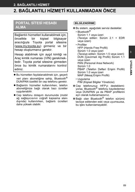 Toyota Toyota Touch &amp;amp; Go - PZ490-00331-*0 - Toyota Touch &amp; Go - Toyota Touch &amp; Go Plus - Turkish - mode d'emploi