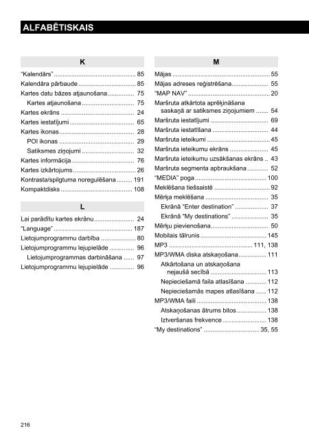 Toyota Toyota Touch &amp;amp; Go - PZ490-00331-*0 - Toyota Touch &amp; Go - Toyota Touch &amp; Go Plus - Latvian - mode d'emploi