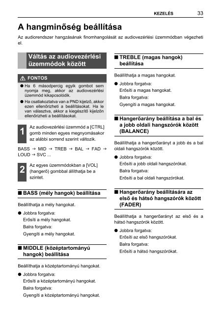 Toyota TNS410 - PZ420-E0333-HU - TNS410 - mode d'emploi