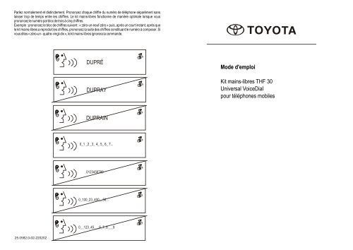 Toyota THF - Not specified - THF - French - mode d'emploi