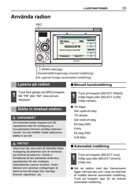 Toyota TNS410 - PZ420-E0333-SV - TNS410 - mode d'emploi