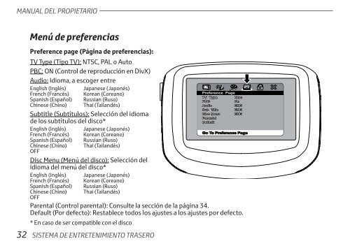 Toyota Rear Entertainment System - PZ462-00207-00 - Rear Entertainment System - Spanish - mode d'emploi