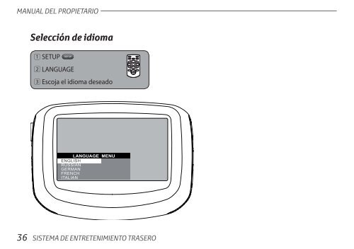 Toyota Rear Entertainment System - PZ462-00207-00 - Rear Entertainment System - Spanish - mode d'emploi