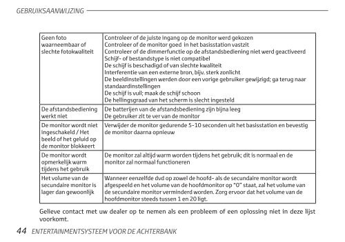 Toyota Rear Entertainment System - PZ462-00207-00 - Rear Entertainment System - Dutch - mode d'emploi