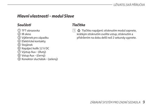 Toyota Rear Entertainment System - PZ462-00207-00 - Rear Entertainment System - Czech - mode d'emploi