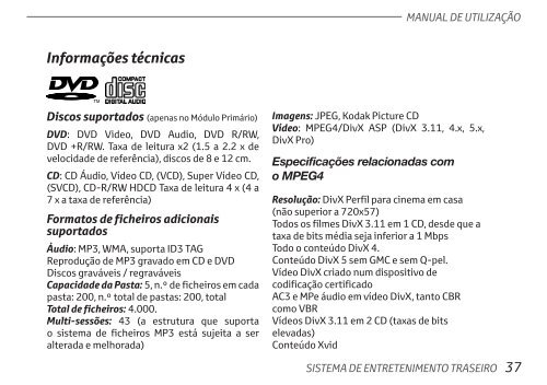 Toyota Rear Entertainment System - PZ462-00207-00 - Rear Entertainment System - Portuguese - mode d'emploi