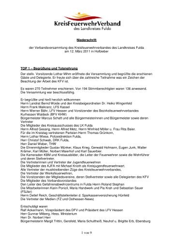 Niederschrift der Verbandsversammlung des KFV Fulda am 12 03 ...