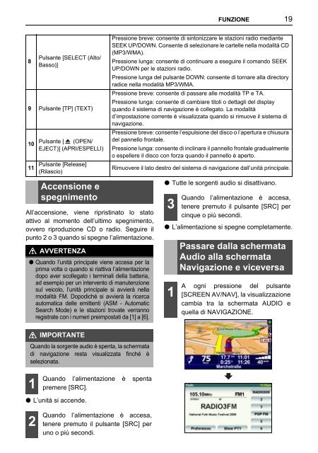 Toyota TNS410 - PZ420-E0333-IT - TNS410 - mode d'emploi