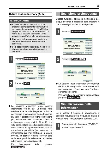 Toyota TNS410 - PZ420-E0333-IT - TNS410 - mode d'emploi