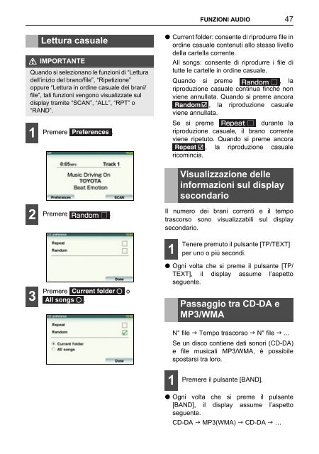 Toyota TNS410 - PZ420-E0333-IT - TNS410 - mode d'emploi