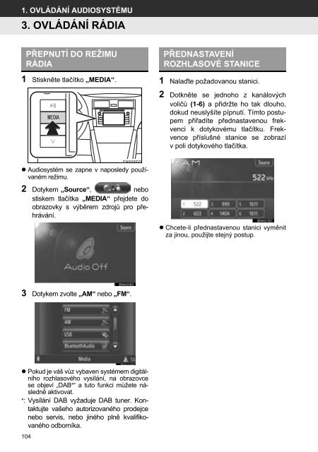 Toyota Toyota Touch &amp;amp; Go - PZ490-00331-*0 - Toyota Touch &amp; Go - Toyota Touch &amp; Go Plus - Czech - mode d'emploi