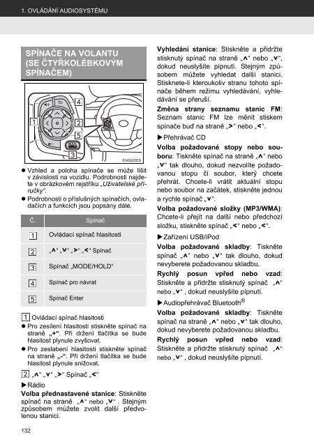 Toyota Toyota Touch &amp;amp; Go - PZ490-00331-*0 - Toyota Touch &amp; Go - Toyota Touch &amp; Go Plus - Czech - mode d'emploi