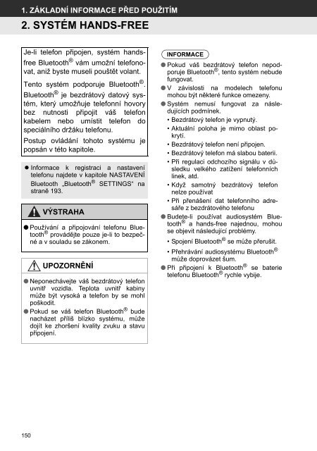 Toyota Toyota Touch &amp;amp; Go - PZ490-00331-*0 - Toyota Touch &amp; Go - Toyota Touch &amp; Go Plus - Czech - mode d'emploi