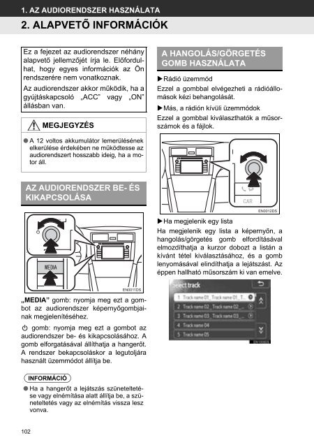 Toyota Toyota Touch &amp;amp; Go - PZ490-00331-*0 - Toyota Touch &amp; Go - Touch &amp; Go Plus - Hungarian - mode d'emploi