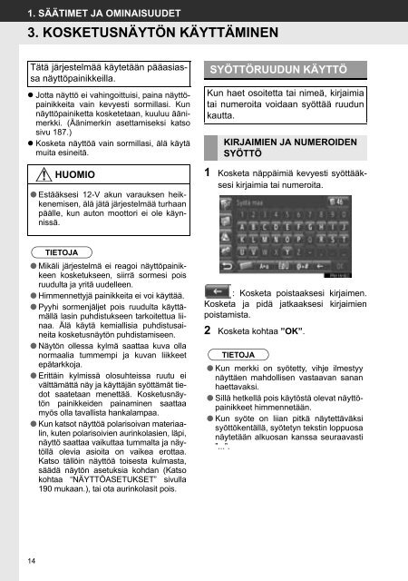 Toyota Toyota Touch &amp;amp; Go - PZ490-00331-*0 - Toyota Touch &amp; Go - Toyota Touch &amp; Go Plus - Finnish - mode d'emploi