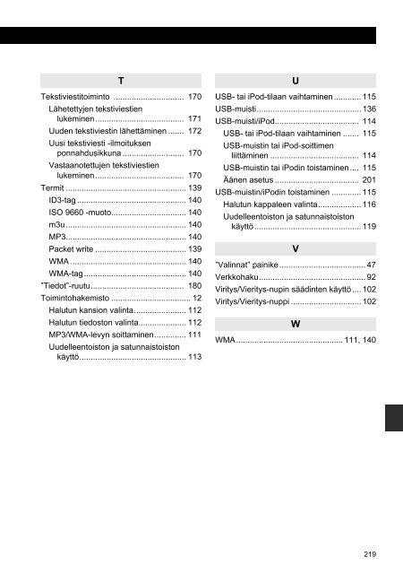 Toyota Toyota Touch &amp;amp; Go - PZ490-00331-*0 - Toyota Touch &amp; Go - Toyota Touch &amp; Go Plus - Finnish - mode d'emploi