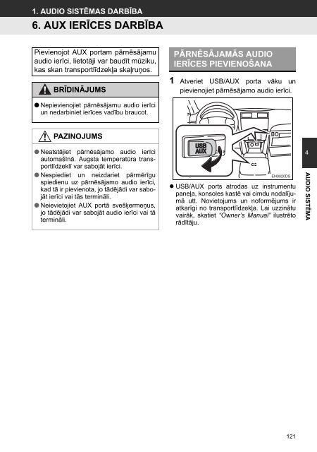 Toyota Toyota Touch &amp;amp; Go - PZ490-00331-*0 - Toyota Touch &amp; Go - Toyota Touch &amp; Go Plus - Latvian - mode d'emploi