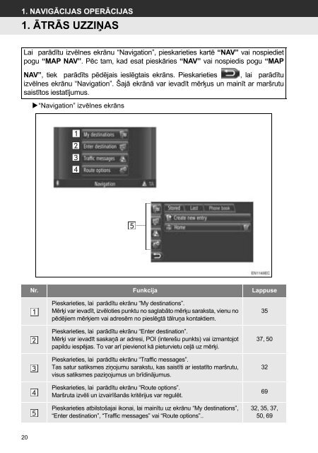 Toyota Toyota Touch &amp;amp; Go - PZ490-00331-*0 - Toyota Touch &amp; Go - Toyota Touch &amp; Go Plus - Latvian - mode d'emploi