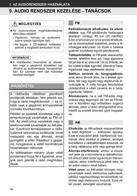 Toyota Toyota Touch &amp;amp; Go - PZ490-00331-*0 - Toyota Touch &amp; Go - Touch &amp; Go Plus - Hungarian - mode d'emploi