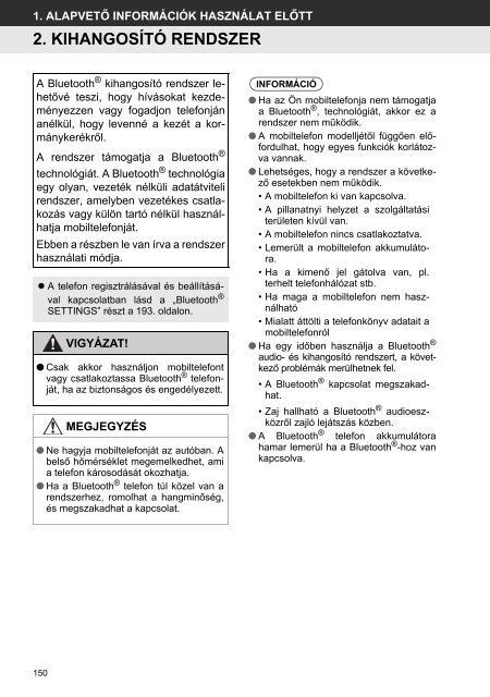 Toyota Toyota Touch &amp;amp; Go - PZ490-00331-*0 - Toyota Touch &amp; Go - Touch &amp; Go Plus - Hungarian - mode d'emploi