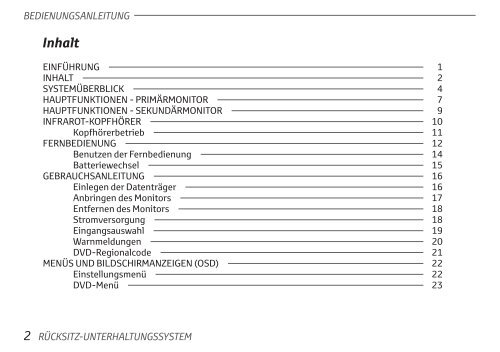 Toyota Rear Entertainment System - PZ462-00207-00 - Rear Entertainment System - German - mode d'emploi