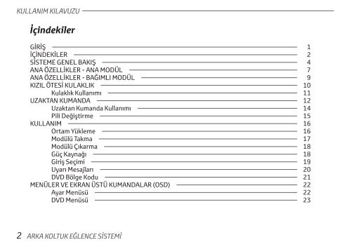 Toyota Rear Entertainment System - PZ462-00207-00 - Rear Entertainment System - Turkish - mode d'emploi