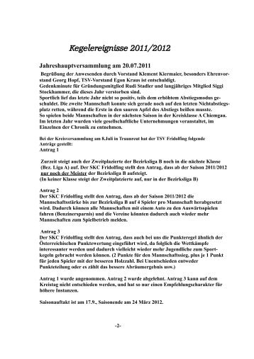 Chronik 2011 - TSV Fridolfing