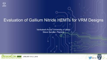 Evaluation of Gallium Nitride HEMTs for VRM Designs