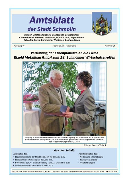 Amtsblatt In Schmolln Thuringen