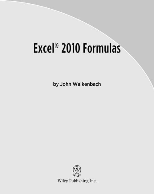 Excel 2010 Fomulas
