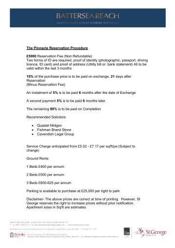 The Pinnacle Reservation Procedure