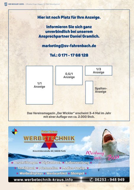 Der Wickler 1. Ausgabe 2016