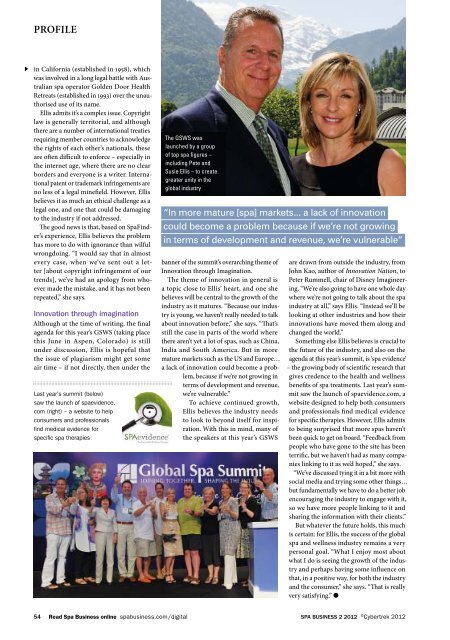 Spa Business issue 2 2012 - Leisure Opportunities