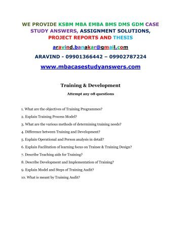 Mba thesis on training and development