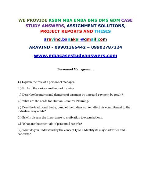 Explain The Role Of A Personnel Manager
