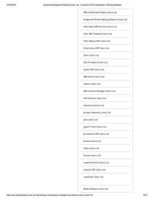 Buy List of Expense Management Software using Companies from Span Global Services