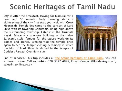 Scenic Heritages of Tamil Nadu - HolidayKeys.co.uk