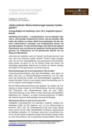 vorsorge-ratgeber junge akademiker - Heidelberger Leben