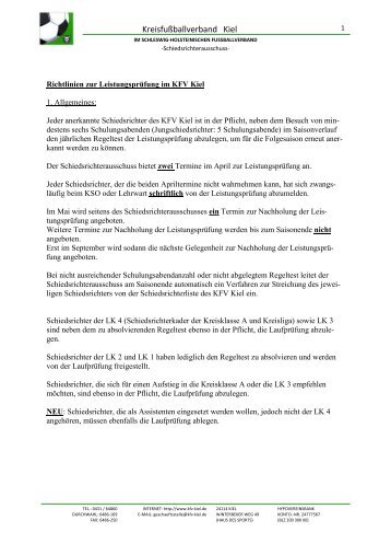 Richtlinien zur Leistungsprüfung im KFV Kiel - Kreisfußballverband ...