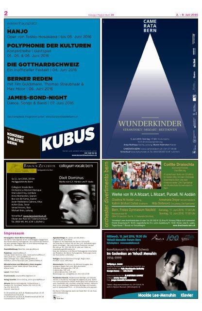 Berner Kulturagenda 2016 N° 21