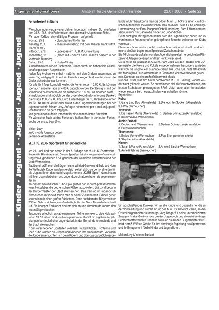 Amtsblatt - Gemeinde Ahrensfelde