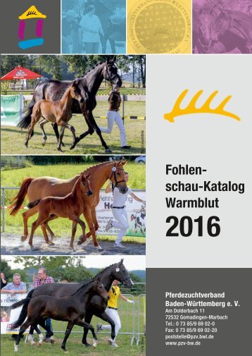 Fohlenschaukatalog Warmblut - PZV Baden-Württemberg 2016